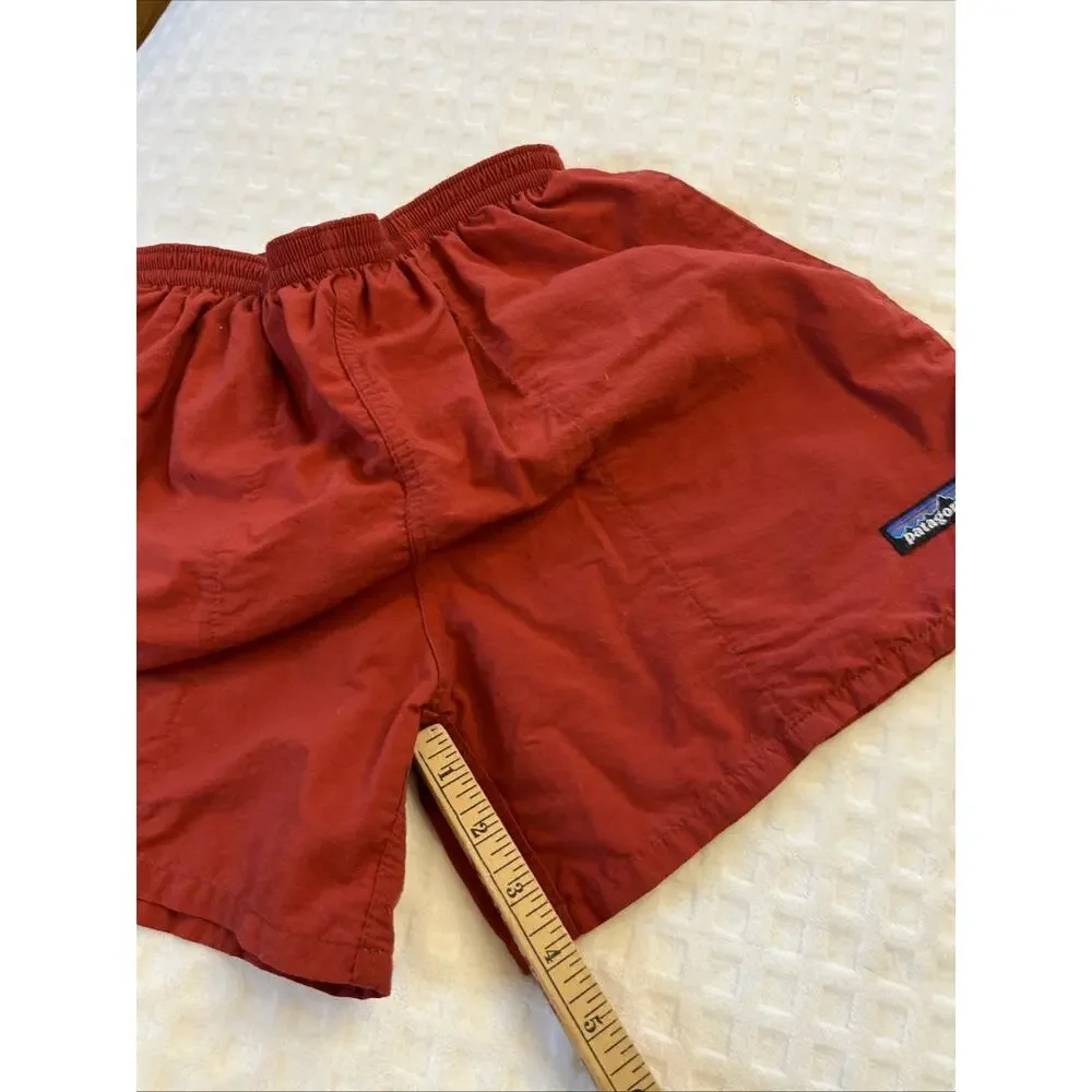 VTG Patagonia Kids Youth M (10) Red Nylon Swim Trunks Lined w Mesh READ STAIN